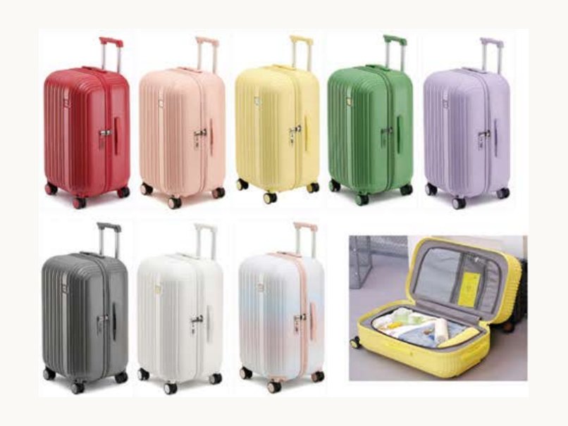 Polycarbonate luggage in gradient finishes